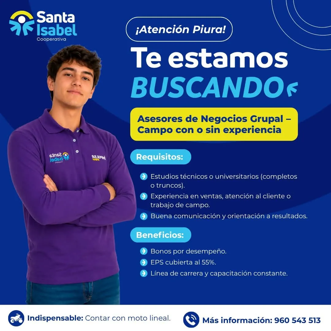 Aviso: Asesor(a) de Negocios Grupal – Campo — toca para verlo completo