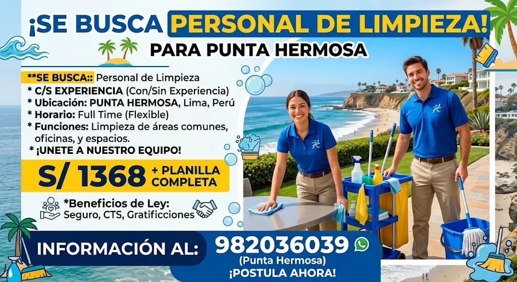 Aviso: PERSONAL DE LIMPIEZA — toca para verlo completo