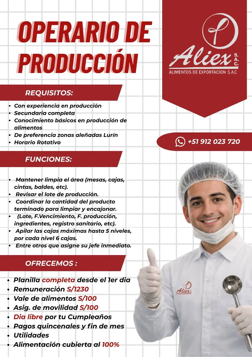Aviso: Operador de Producción — toca para verlo completo