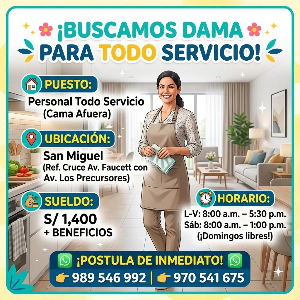 Aviso: DAMA PARA TODO SERVICIO — toca para verlo completo