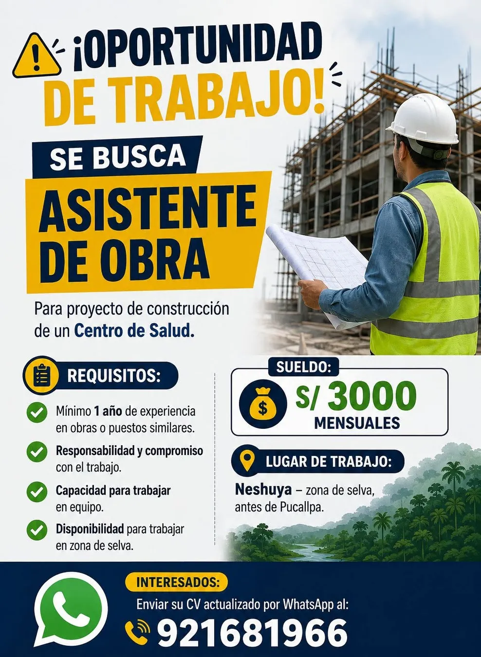 Aviso: Asistente de Obra — toca para verlo completo