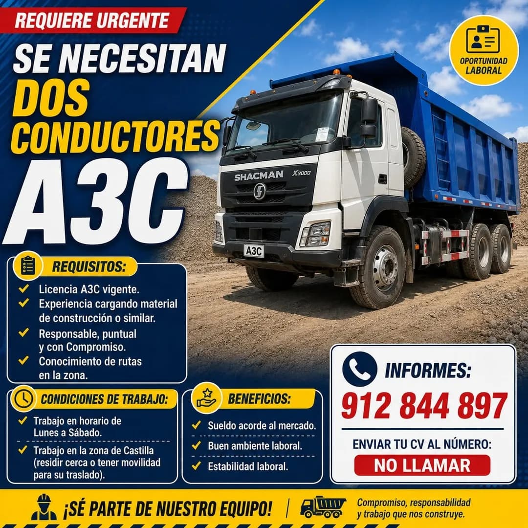Aviso: CONDUCTORES A3C — toca para verlo completo