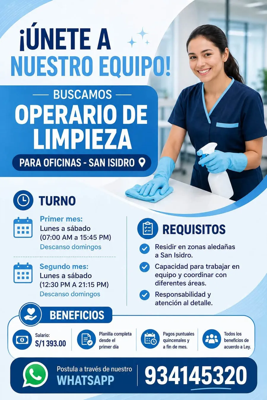 Aviso: Operario de Limpieza — toca para verlo completo