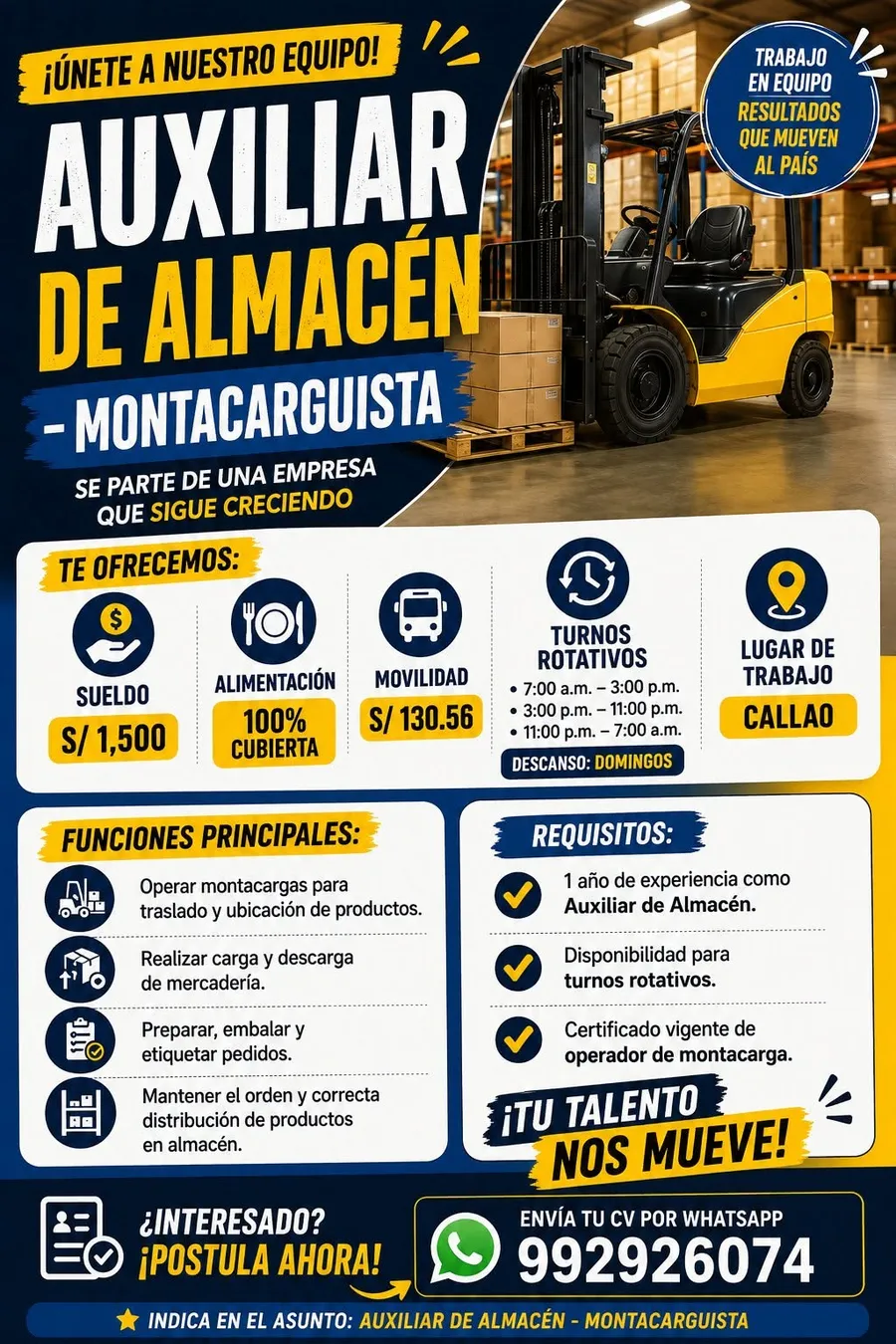 Aviso: Auxiliar en Almacen — toca para verlo completo
