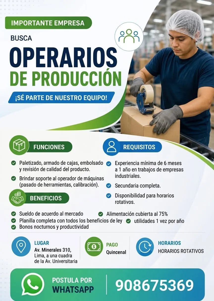 Aviso: Operarios de producción — toca para verlo completo