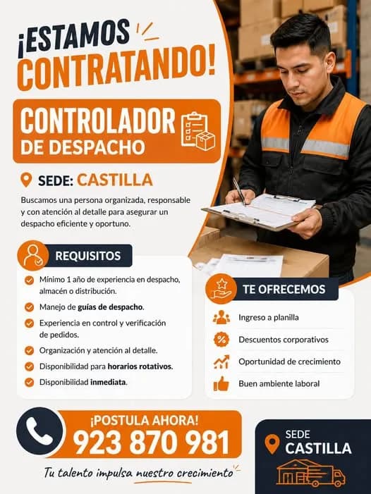 Aviso: CONTROLADOR DE DESPACHO — toca para verlo completo
