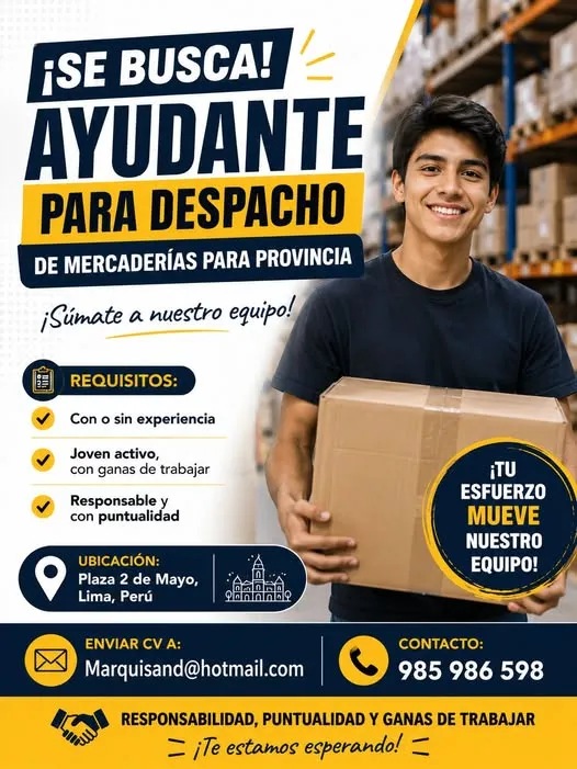 Aviso: AYUDANTE DE DESPACHO — toca para verlo completo