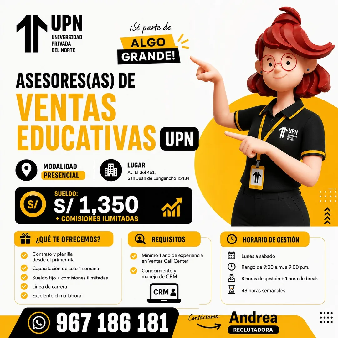 Aviso: ASESORES DE VENTAS EDUCATIVAS — toca para verlo completo