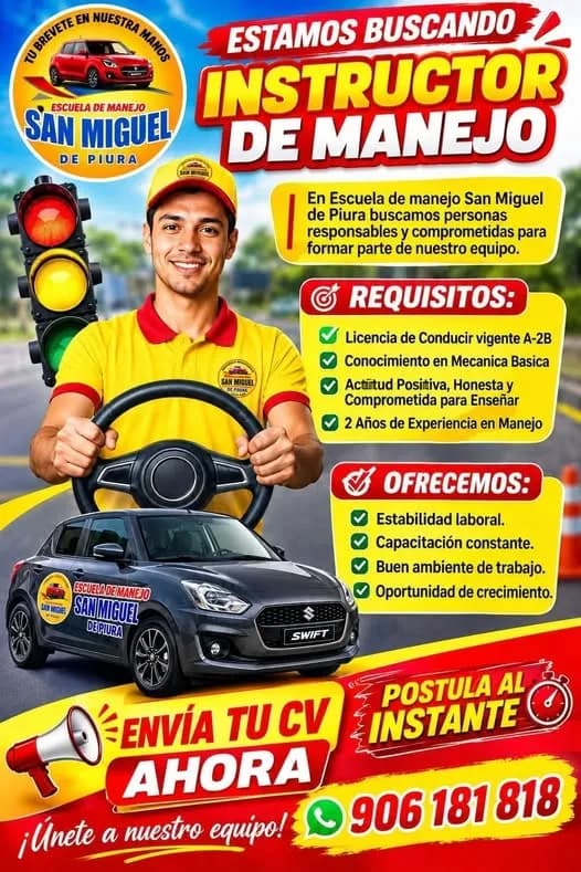 Aviso: INSTRUCTOR DE MANEJO — toca para verlo completo