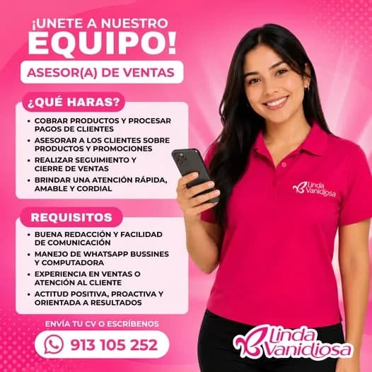 Aviso: ASESORA DE VENTAS — toca para verlo completo