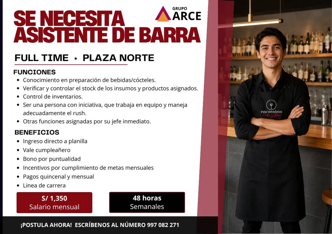 Aviso: ASISTENTE DE BARRA — toca para verlo completo