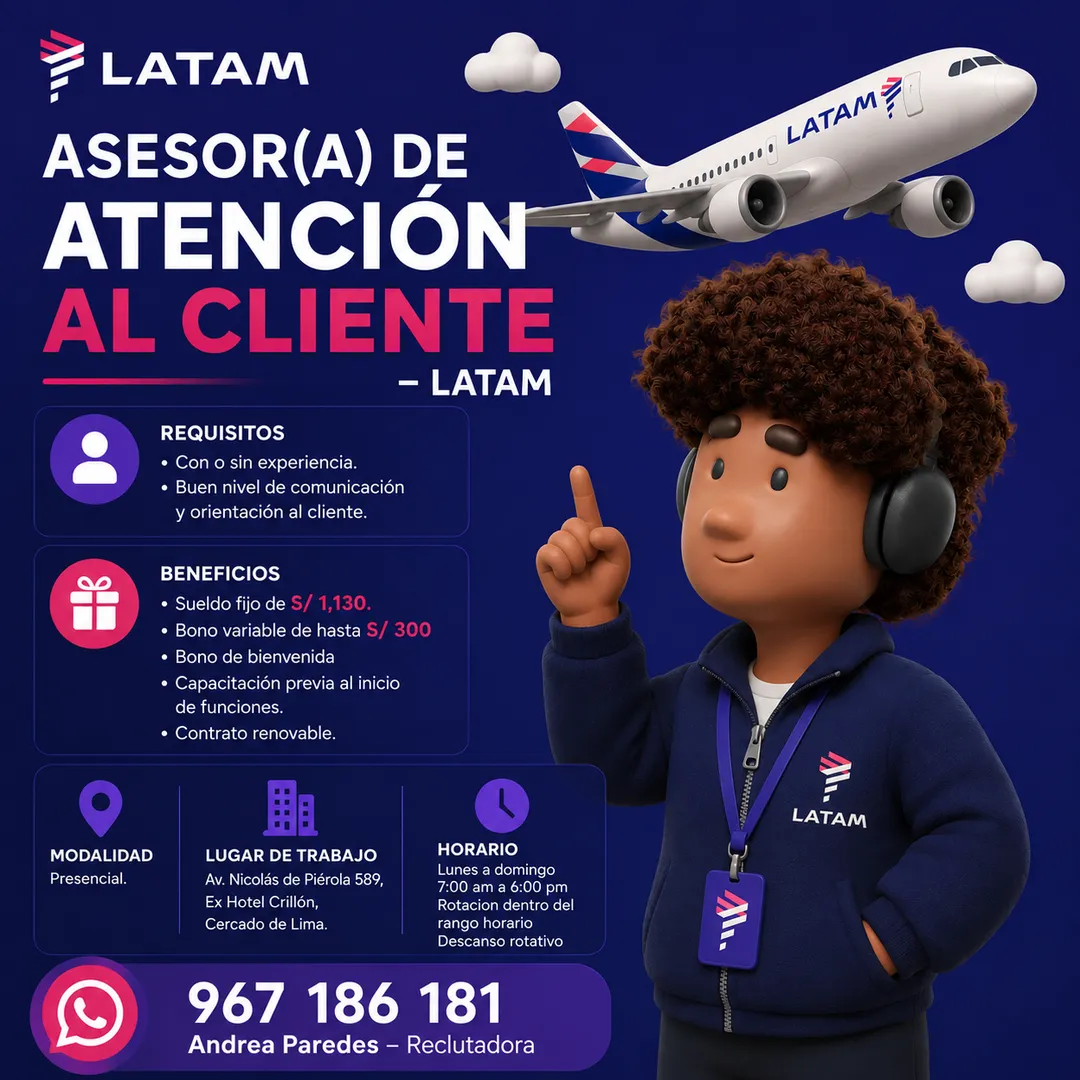 Aviso: ASESORA DE ATENCIÓN AL CLIENTE — toca para verlo completo