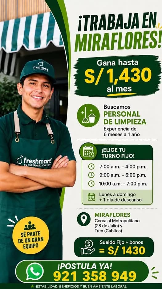 Aviso: SE NECESITA PERSONAL DE LIMPIEZA — toca para verlo completo