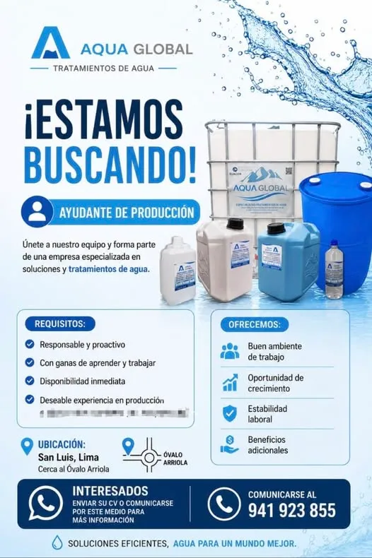 Aviso: AYUDANTE DE PRODUCCIÓN — toca para verlo completo