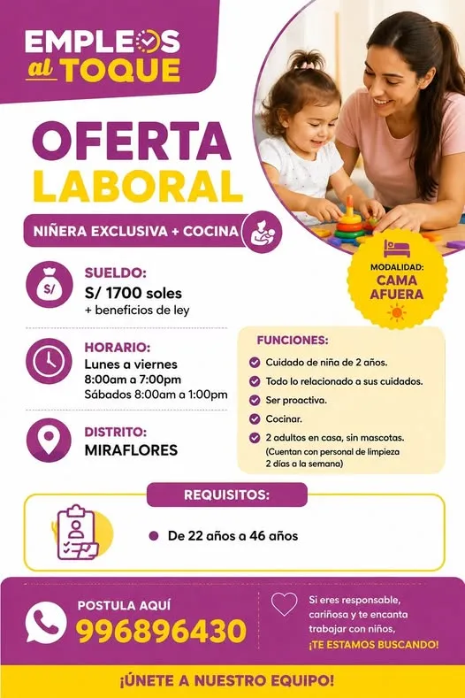 Aviso: NIÑERA EXCLUSIVA + COCINA — toca para verlo completo