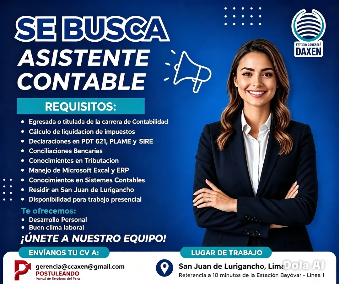Aviso: ASISTENTE CONTABLE — toca para verlo completo