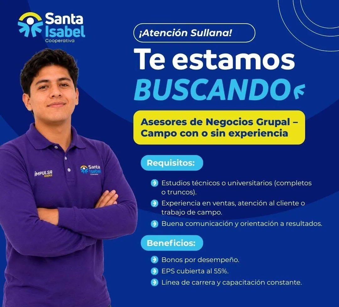 Aviso: ASESORES DE NEGOCIOS - CAMPO — toca para verlo completo