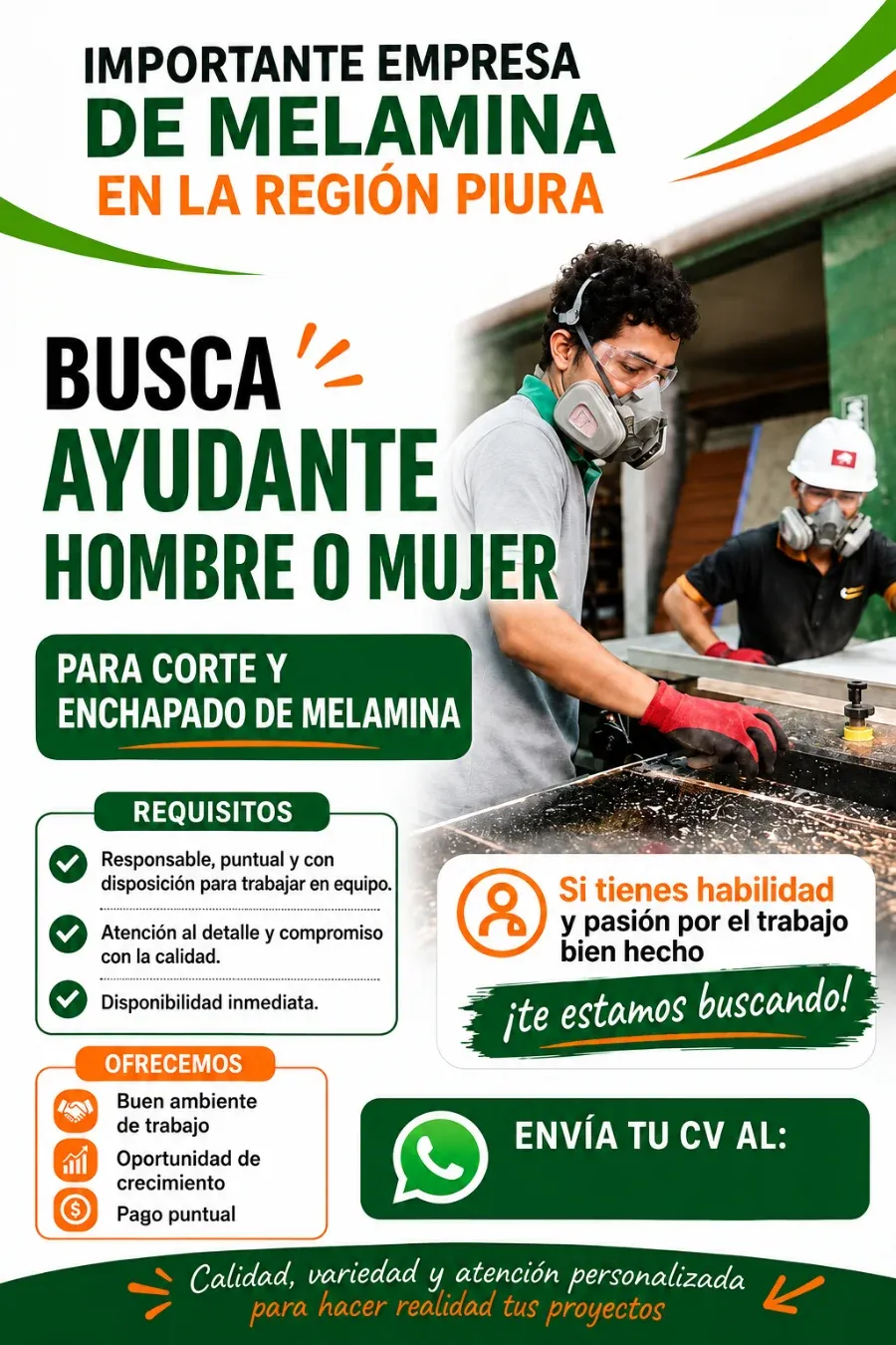 Aviso: AYUDANTE - HOMBRE O MUJER — toca para verlo completo