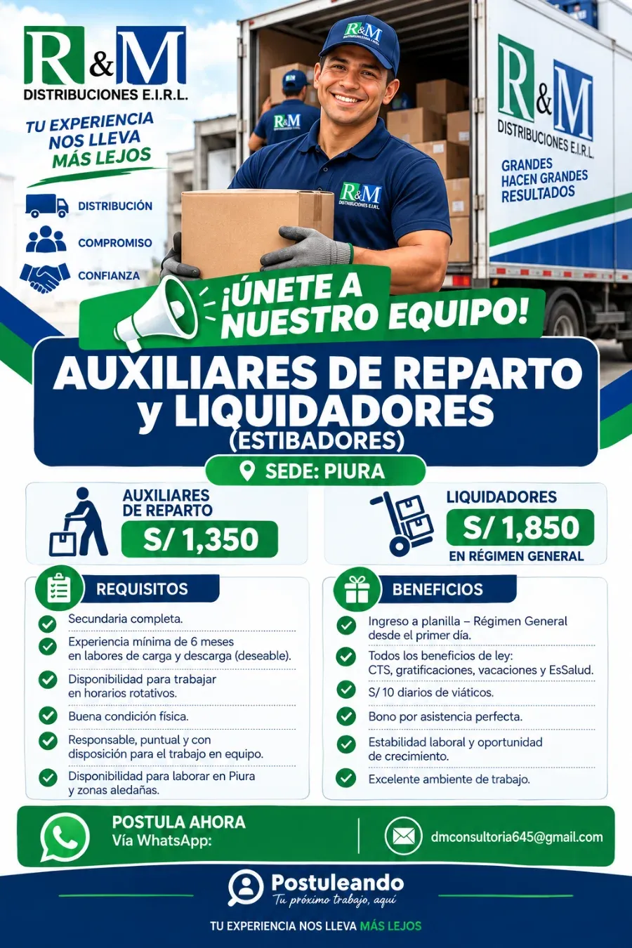 Aviso: AUXILIARES DE REPARTO Y LIQUIDADORES — toca para verlo completo
