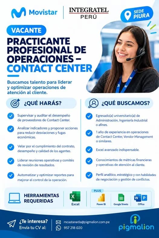 Aviso: PRACTICANTE PROFESIONAL DE OPERACIONES — toca para verlo completo