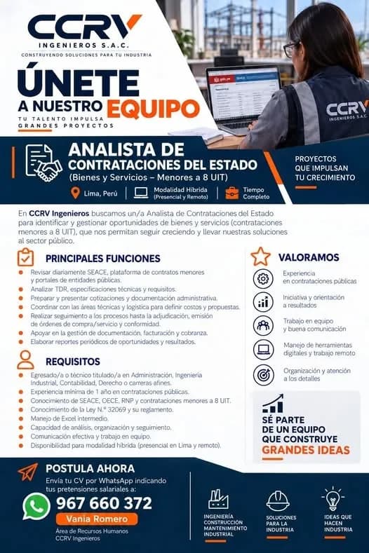 Aviso: ANALISTA DE CONTRATACIONES DEL ESTADO — toca para verlo completo