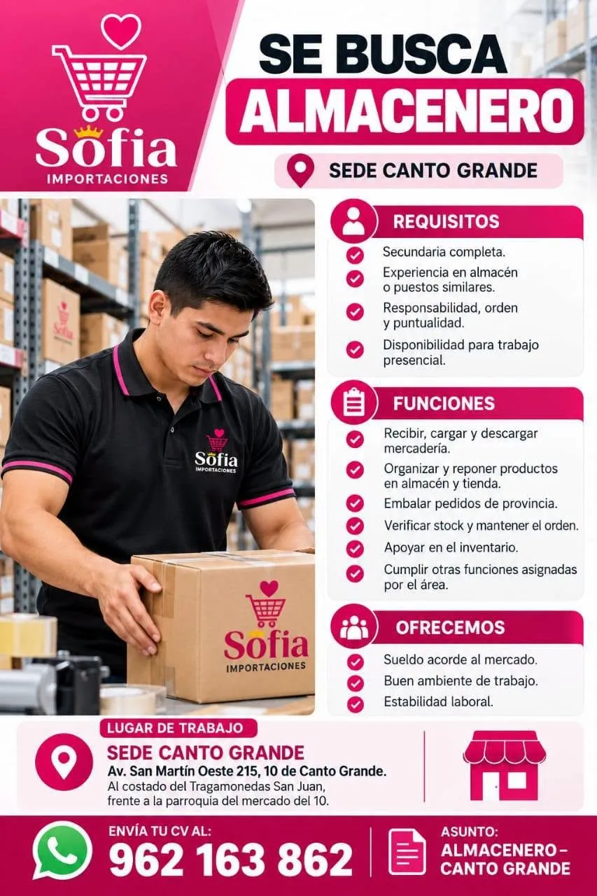 Aviso: ALMACENERO — toca para verlo completo