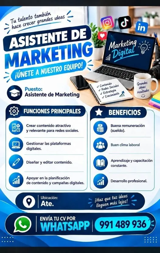 Aviso: ASISTENTE DE MARKETING — toca para verlo completo