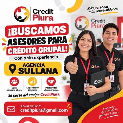 Aviso: ASESORES PARA CREDITO GRUPAL — toca para verlo completo